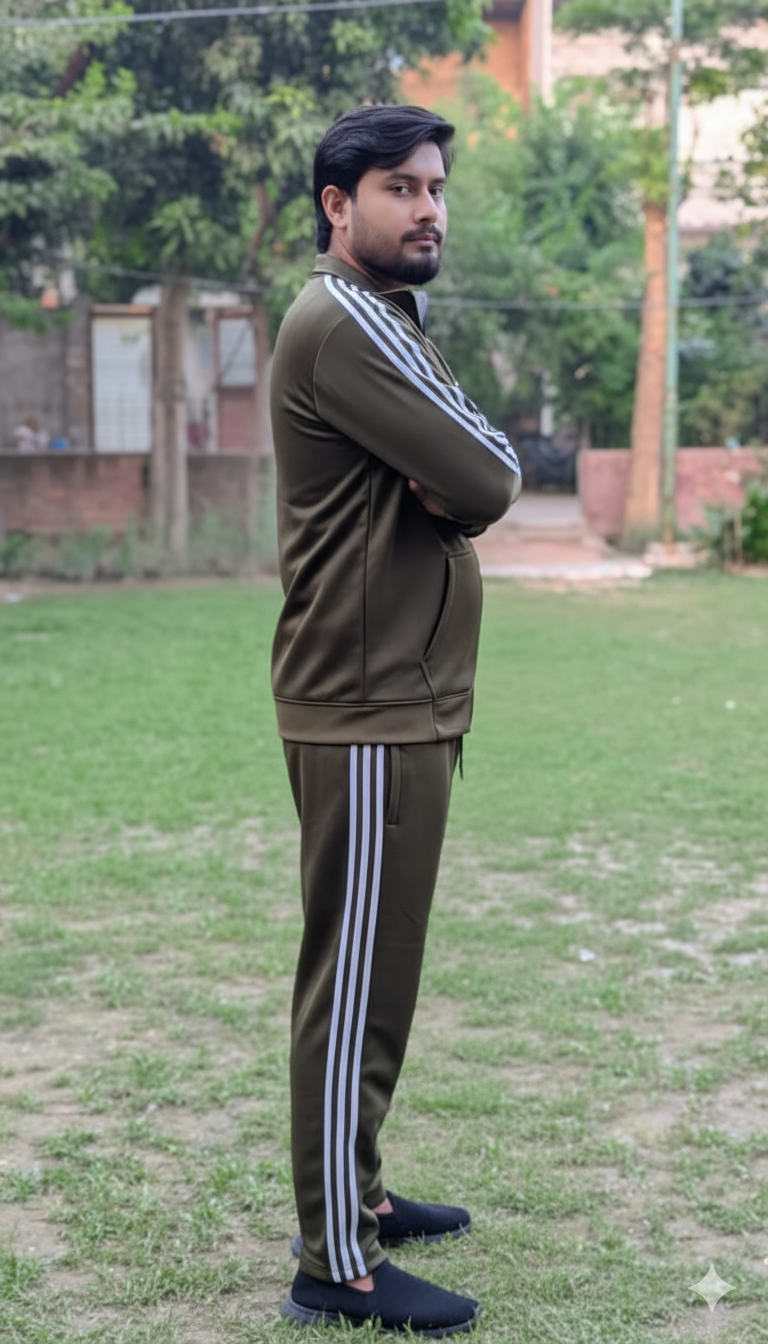 Men's Commando Color Micro Fleece Tracksuit (280 GSM) - Zipper Set